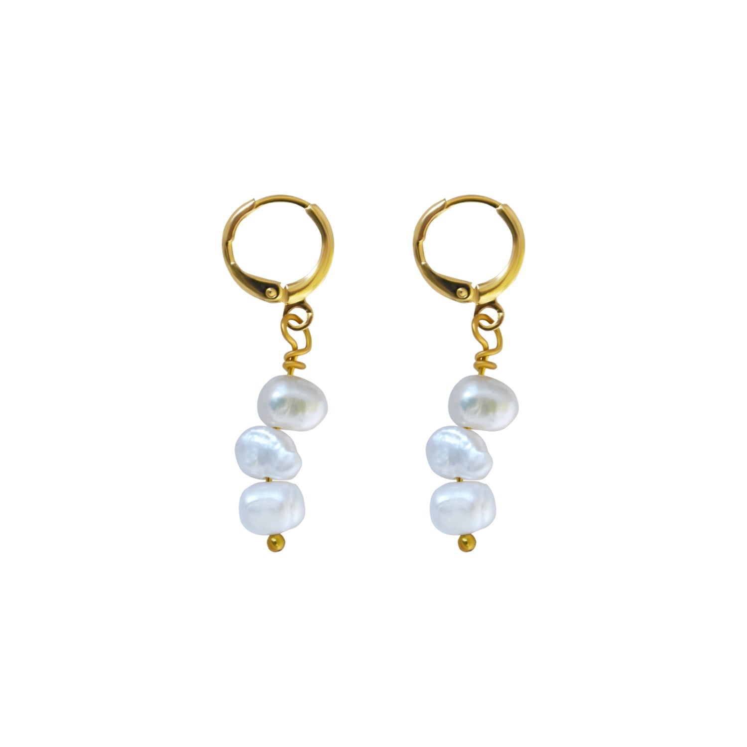Irregular white freshwater pearl earrings | by Ifemi Jewels