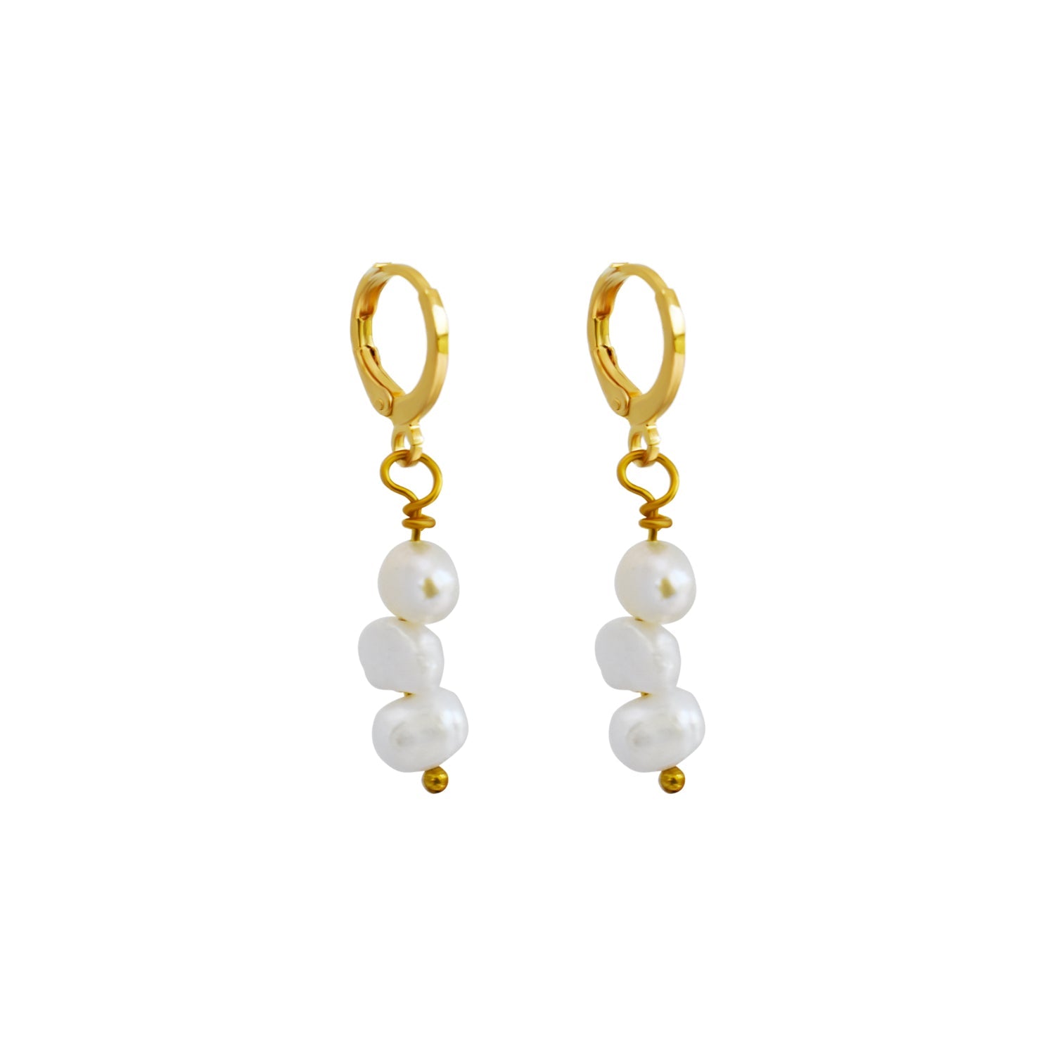 Irregular white freshwater pearl earrings | by Ifemi Jewels